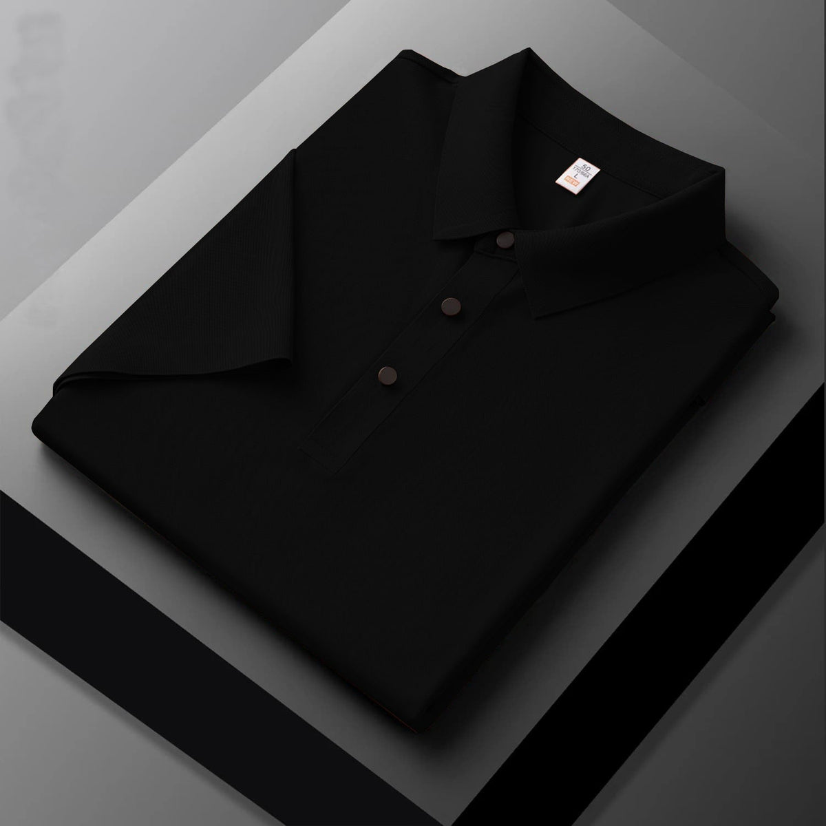 MEN'S IMPORTED BLACK SEAMLESS4 WAY LYCRA SHIRT BLS-1