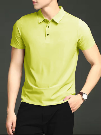 MEN'S IMPORTED LEMON YELLOW  SEAMLESS 4 WAY LYCRA SHIRT LLS-6